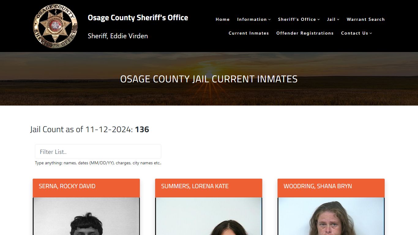 Osage County Jail Current Inmates – Osage County Sheriff's Office - OCSO