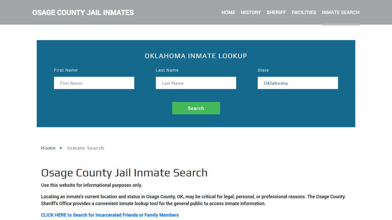 Osage County, OK Detainee Lookup